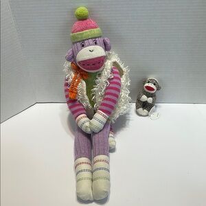 Colorful Sock Monkey Duo